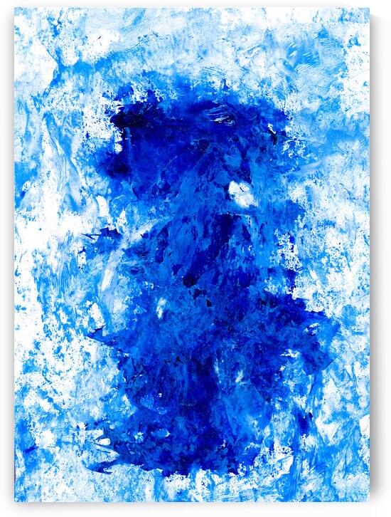 Abstract blue painting. Abstract blue paint grunge background. by TAHDAINI