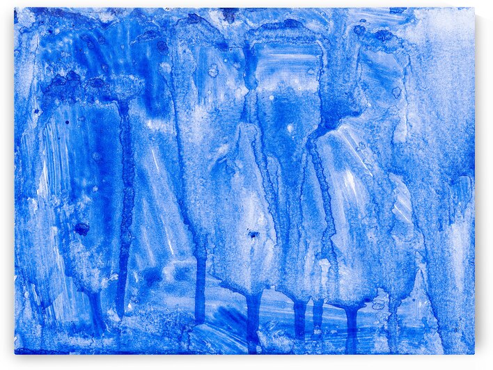 Abstract blue painting. Abstract blue paint grunge background. by TAHDAINI