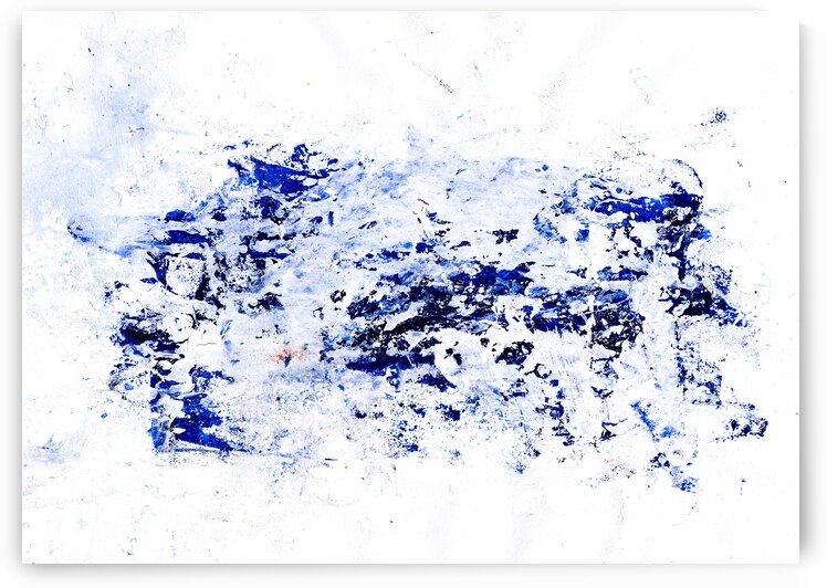 Abstract blue painting. Abstract blue paint grunge background. by TAHDAINI