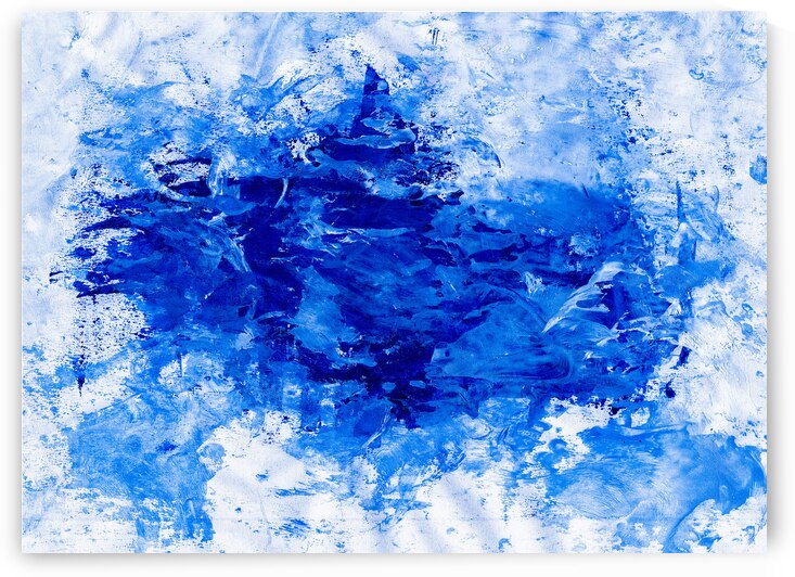 Abstract blue painting. Abstract blue paint grunge background. by TAHDAINI