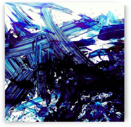 Abstract blue painting.  by TAHDAINI