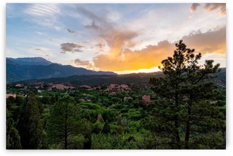 Pikes Peak Colorado Golden Evening by Jennifer White