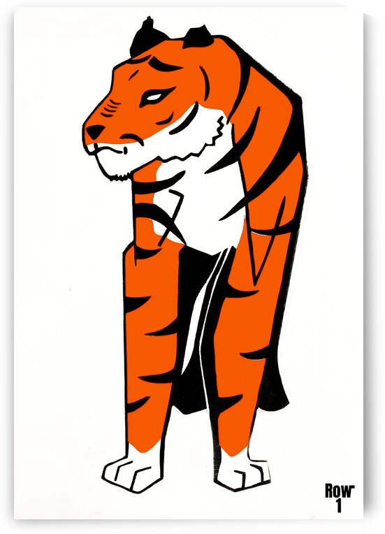 authentic vintage tiger mascot art by Row One Brand