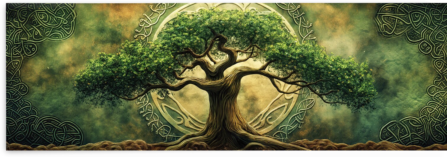 Medieval Celtic Tree of Life Yggdrasil Painting by New York Art Studio