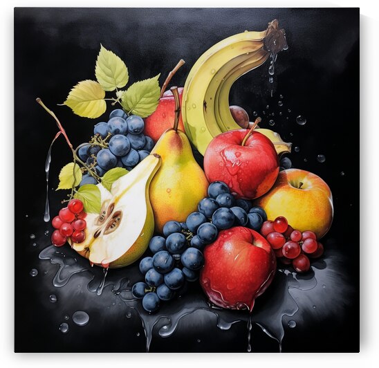 Luscious Droplets A Vivid Watercolor Still Life o by Digiart