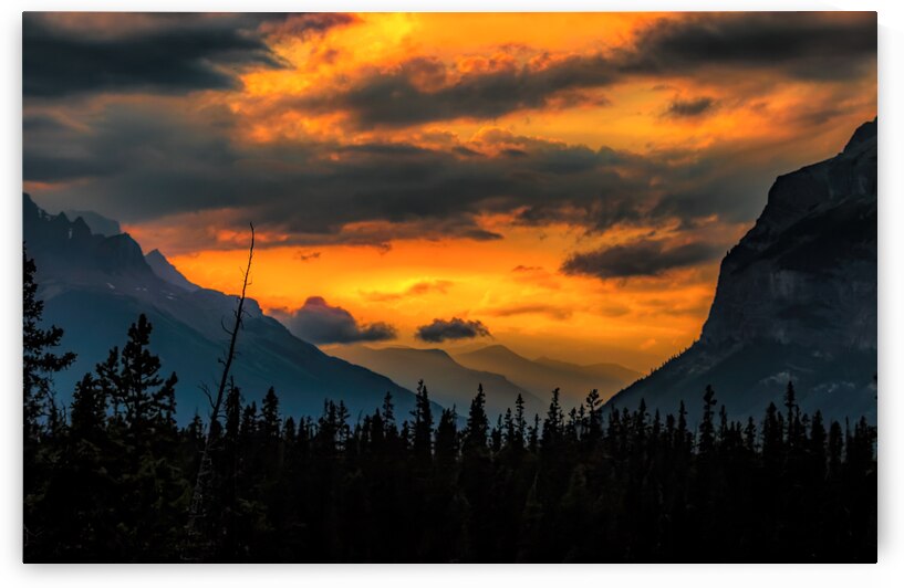 Icefields Parkway Sunset Silhouettes by Norma Brandsberg Photography