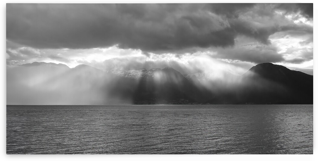 Balestrand Norway Sunset Sun Rays by Norma Brandsberg Photography