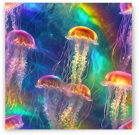 jellyfish with iridescent glow by Ahmed Mostafa