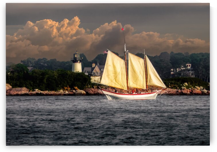 Gloucester Ardelle Schooner and Ten Pound Island Lighthouse lighthouse schooner by Norma Brandsberg Photography