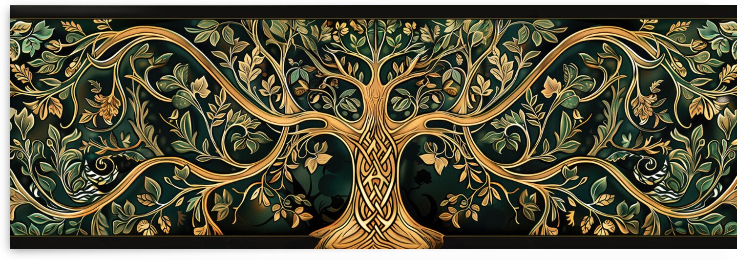  Sacred Celtic Knot Tree of Life Yggdrasil Painting Print by New York Art Studio
