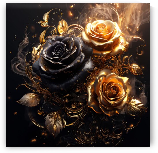 Black And Gold Roses by Abdu innovations