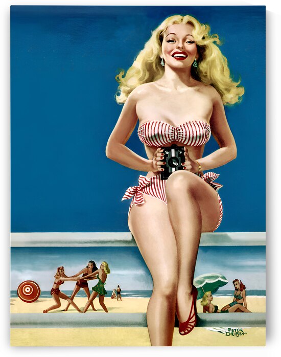 Pin Up Blonde with Camera by vintagesupreme