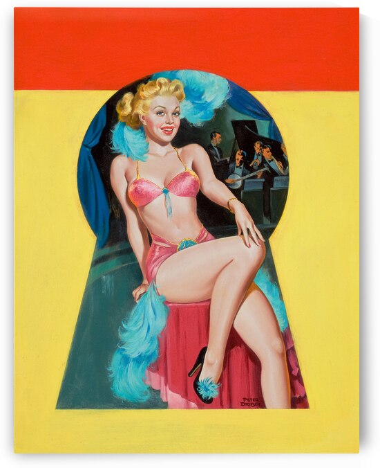 Pin Up Sitting in the Keyhole by vintagesupreme