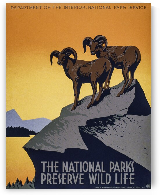 The National Parks Preserve Wild Life Works Progress Administration WPA Poster by Brian K Edwards Photography
