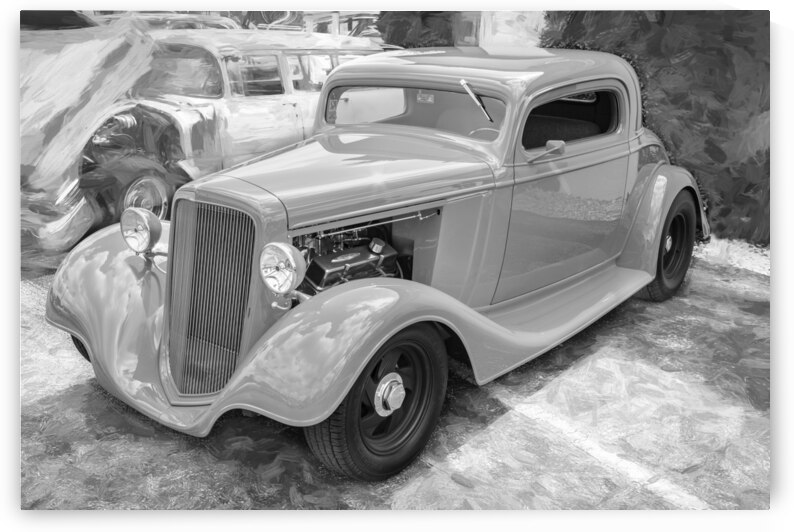 1934 Red Ford 3 Window Coupe X 4 by Rich Franco