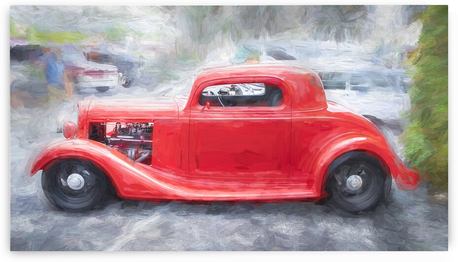 1934 Red Ford 3 Window Coupe X 5 by Rich Franco