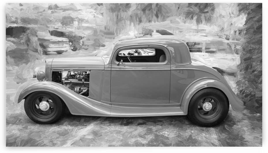 1934 Red Ford 3 Window Coupe X 6 by Rich Franco