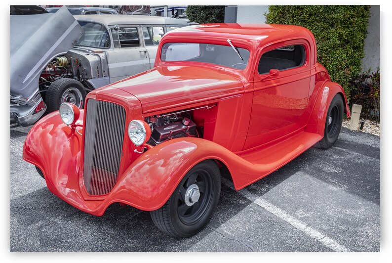 1934 Red Ford 3 Window Coupe X 7 by Rich Franco