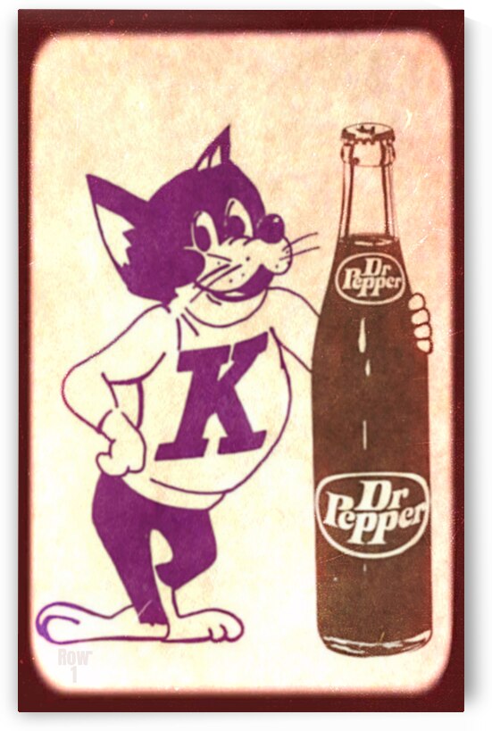 1970s kansas state wildcat dr pepper ad by Row One Brand
