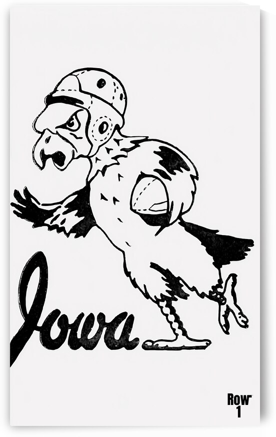 1940s Iowa Football Cartoon Art by Row One Brand