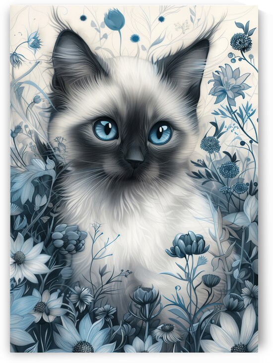 Siamese Cat in Mystic Garden by Anne Laure GOUPIL
