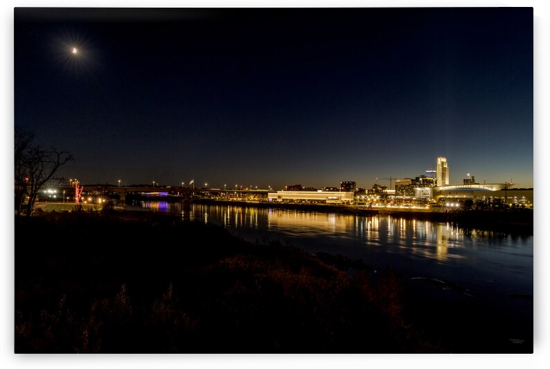 Omaha Night Reflections Missouri River by Jennifer White