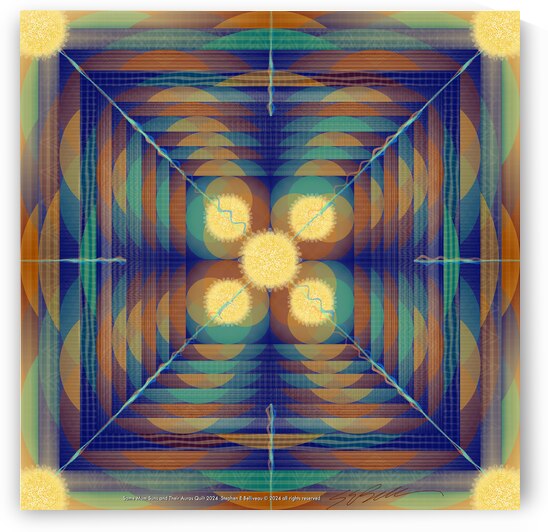 SOME MUM SUNS AND THEIR AURAS QUILT  by Stephen Belliveau