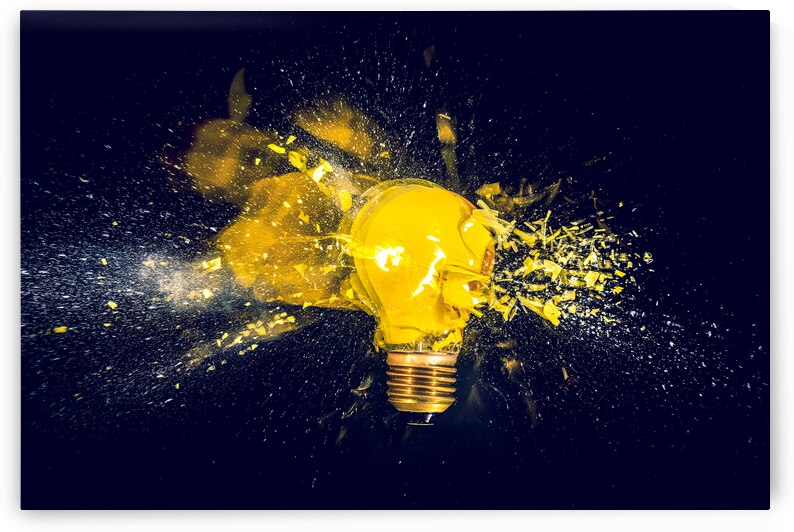 yellow filament bulb destroying by Gualtiero Boffi
