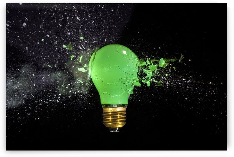 explosion of a green bulb  by Gualtiero Boffi