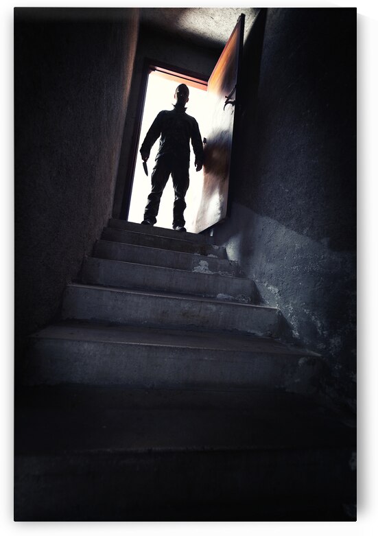 killer and stair by Gualtiero Boffi