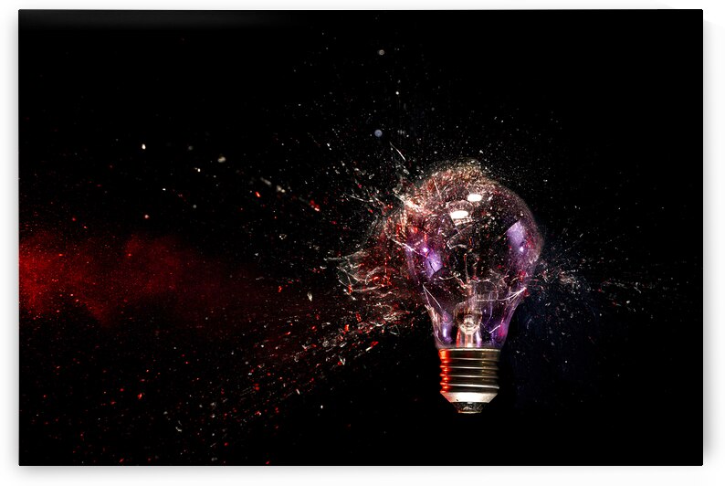 breakage of an electric filament bulb by Gualtiero Boffi