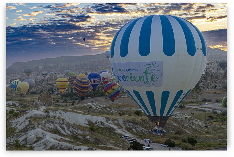 hot air balloons at dawn near goreme by Gualtiero Boffi