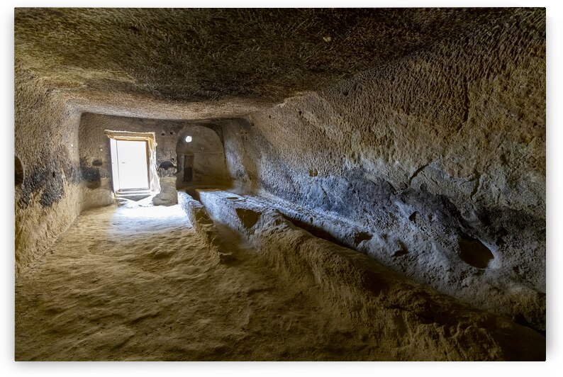 open air museum in goreme turkey detail of an interior room by Gualtiero Boffi