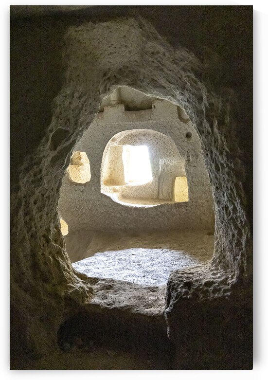 detail of church carved in the rock red valley by Gualtiero Boffi