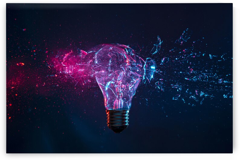 explosion of a filament light bulb by Gualtiero Boffi