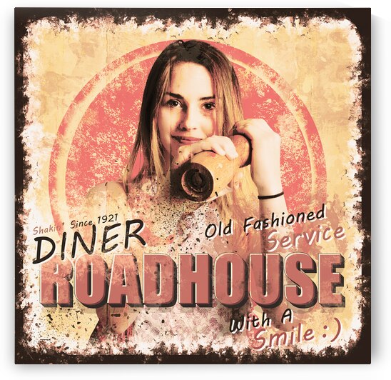 Diner Roadhouse retro tin sign by Jorgo
