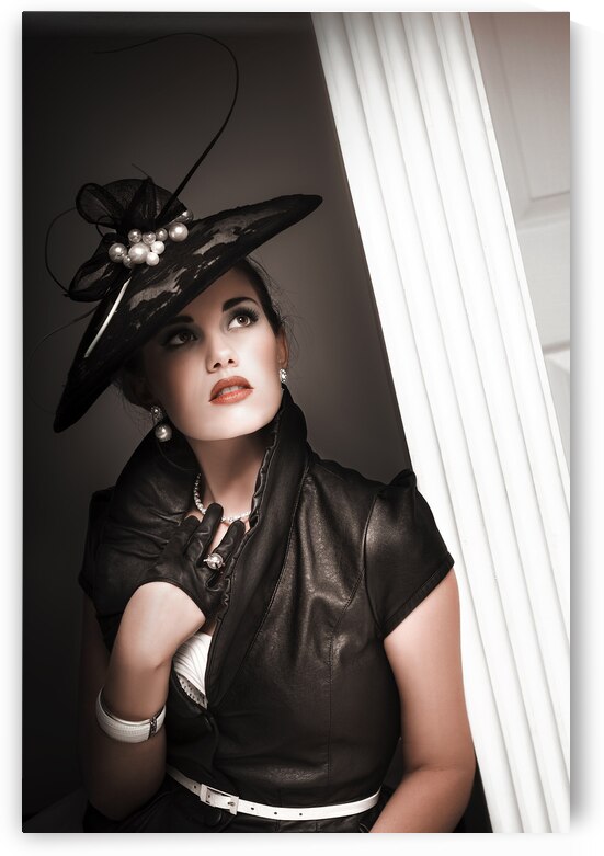 elegant woman wearing black vintage fashion by Jorgo