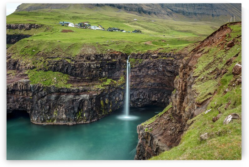 Gasadalur waterfall in faroe  by Gualtiero Boffi