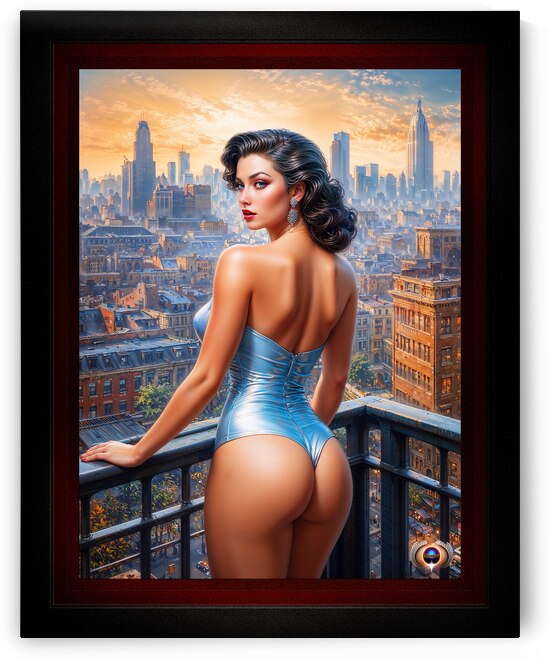 A Pin Up Girl View At Dusk Breathtaking AI Concept Art by Xzendor7 by xzendor7