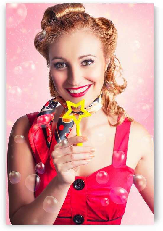 American Pinup Flight Hostess Giving Star Service by Jorgo