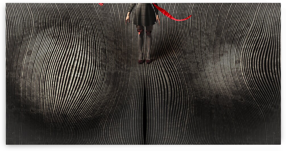 Vintage fantasy girl walking the path of creation by Jorgo