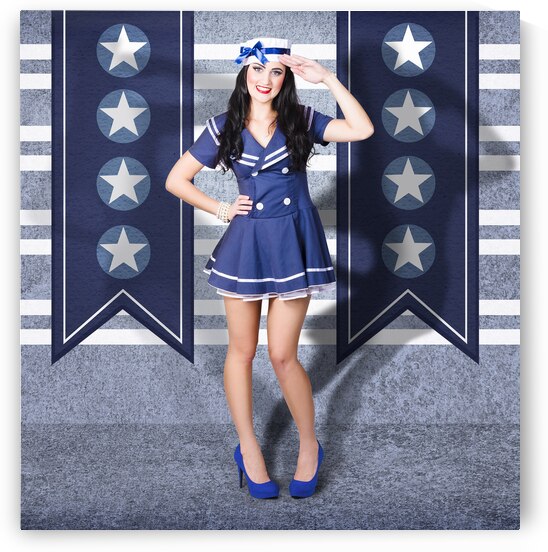 Young US marine corps pin-up girl. Sailor style by Jorgo