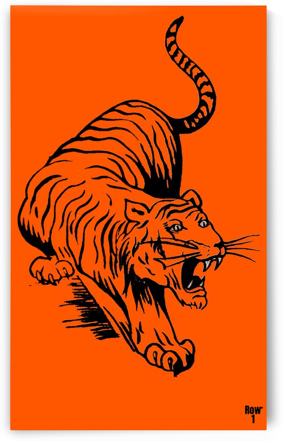 prowling tiger mascot art by Row One Brand