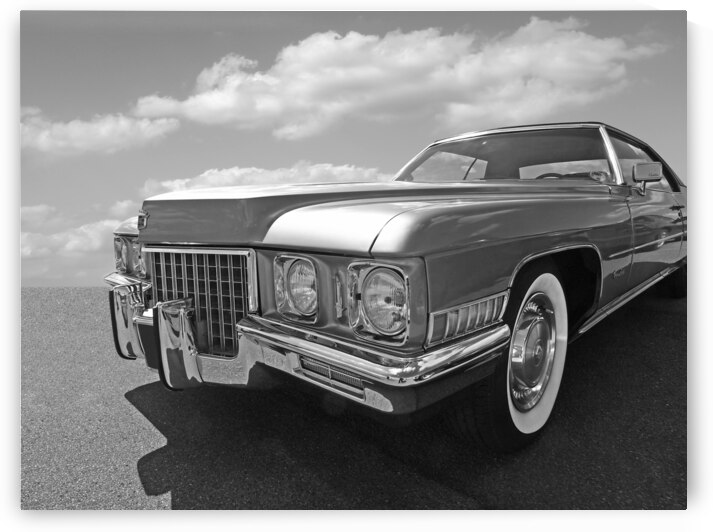 Cadillac Coupe de Ville 1971 in Black and White by Gill Billington