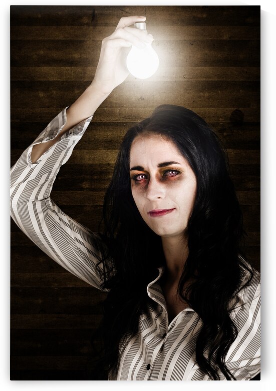 Creepy attic girl with bright halloween ideas  by Jorgo