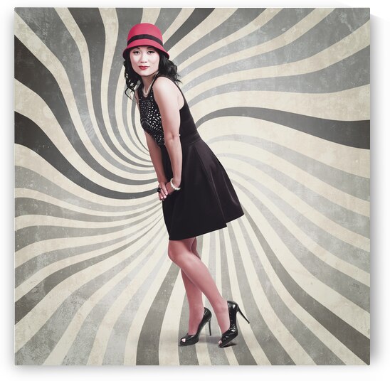 Beautiful asian woman posing. Vintage style by Jorgo