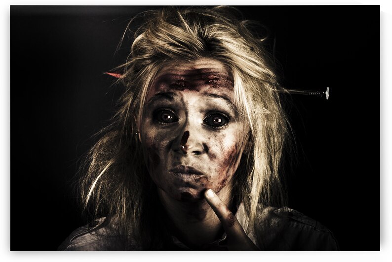 Evil Dead Female Zombie With Monster Headache by Jorgo