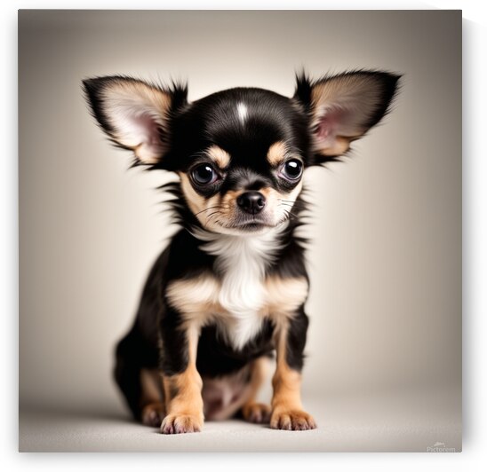 beautiful furry tiny Teacup Chihuahua puppy studio lighting extremely detailed HD by AIGALLERY