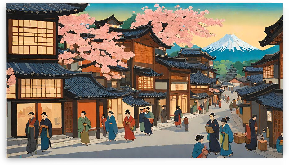 Springtime in Japan Blossoms and Mount Fuji by Kaveri Rangappa