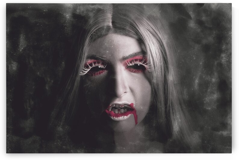 Sinister portrait of scary vampire woman by Jorgo